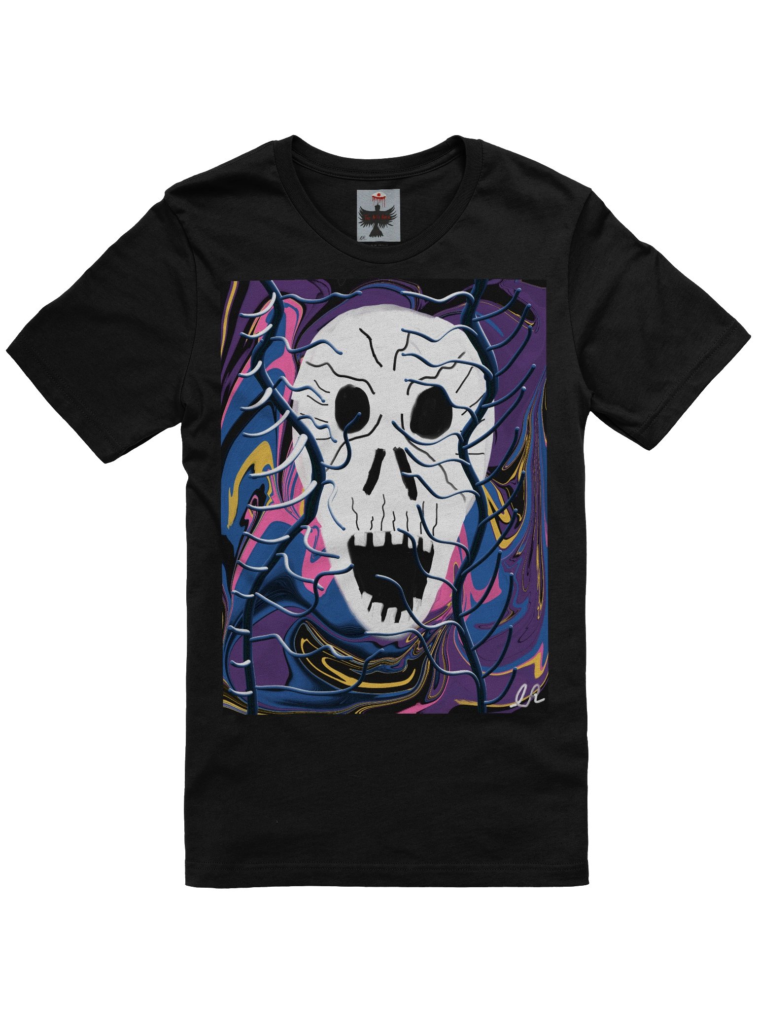 Marbled Visage — Abstract Skull Art Tee product image (1)