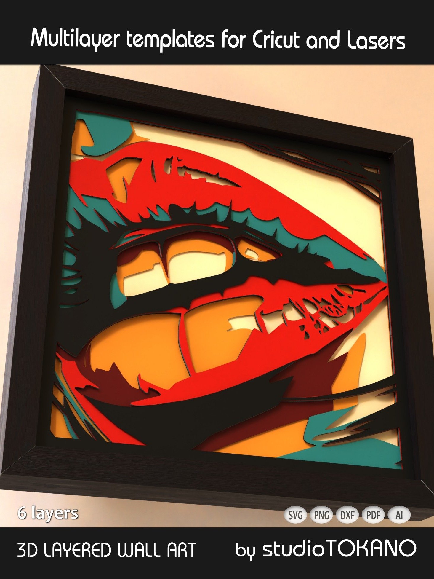 Lips 3D Layered SVG product image (3)