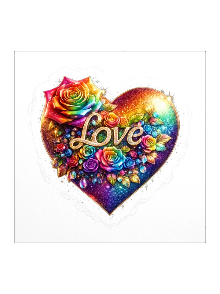 Rainbow Love Heart Kiss Cut Sticker product image (3)
