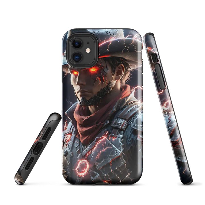 Cyborg Gunslinger iPhone Tough Case – Futuristic Cowboy product image (1)
