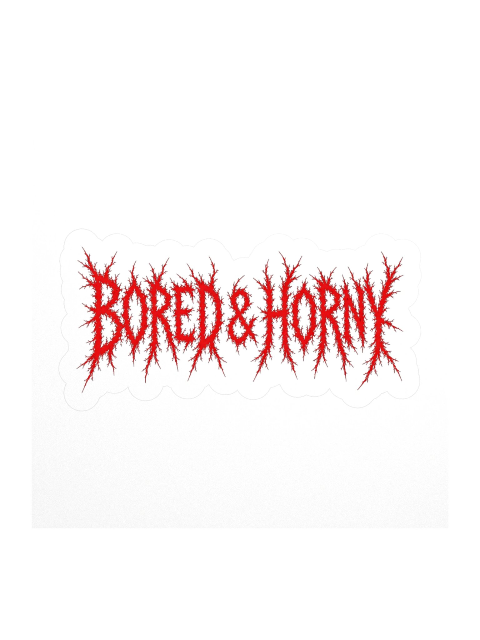Bored & Horny Jagged Text Kiss Cut Sticker product image (2)