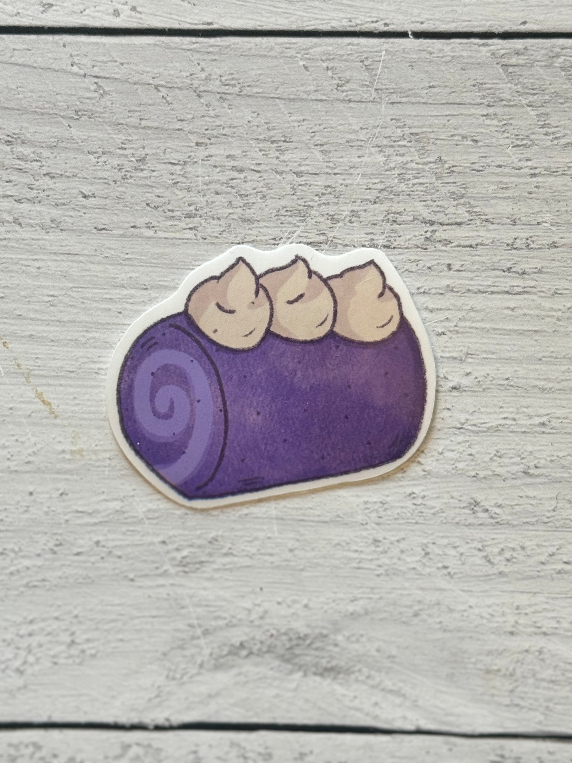 Ube Cake Roll Waterproof Vinyl Sticker product image (1)