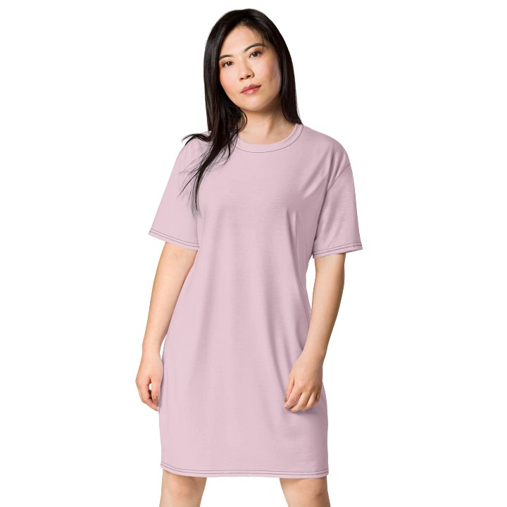 Oversized T-Shirt Dress - Elegant Pink Lace, Sizes 2XS-6XL product image (1)