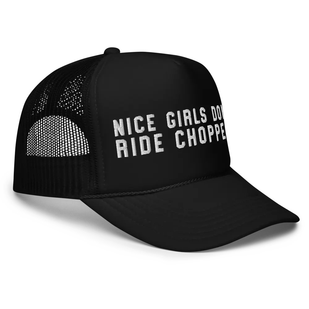 Nice Girls Don't Ride Choppers Trucker Hat product image (5)