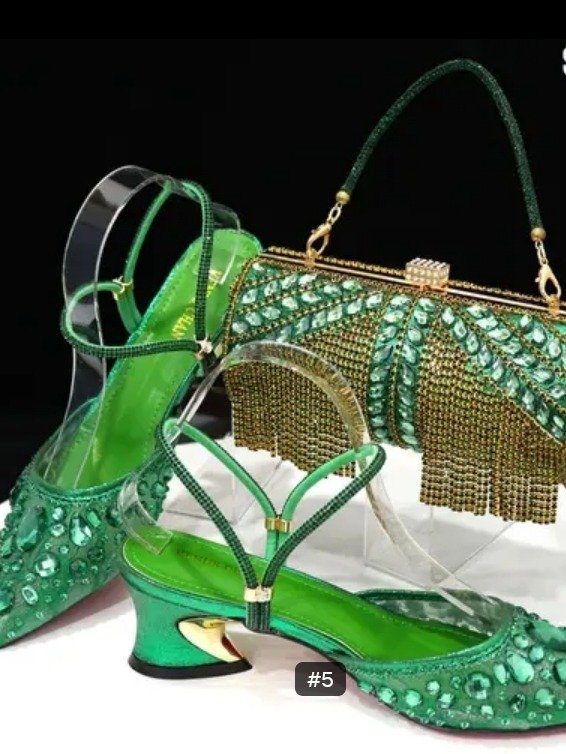 Luxury Women's Rhinestone Pointed-Toe High Heel Shoes and Matching Handbag Set – Elegant Slingback Pumps for Weddings, Parties & Evening Events product image (5)