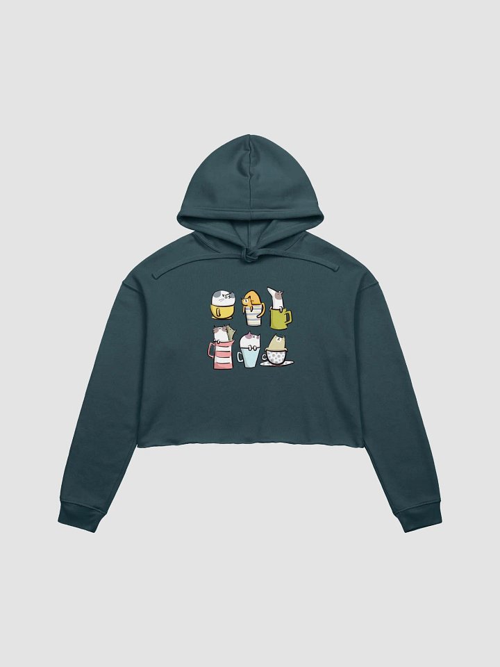 Cute Cat Mug Collection Crop Hoodie product image (2)