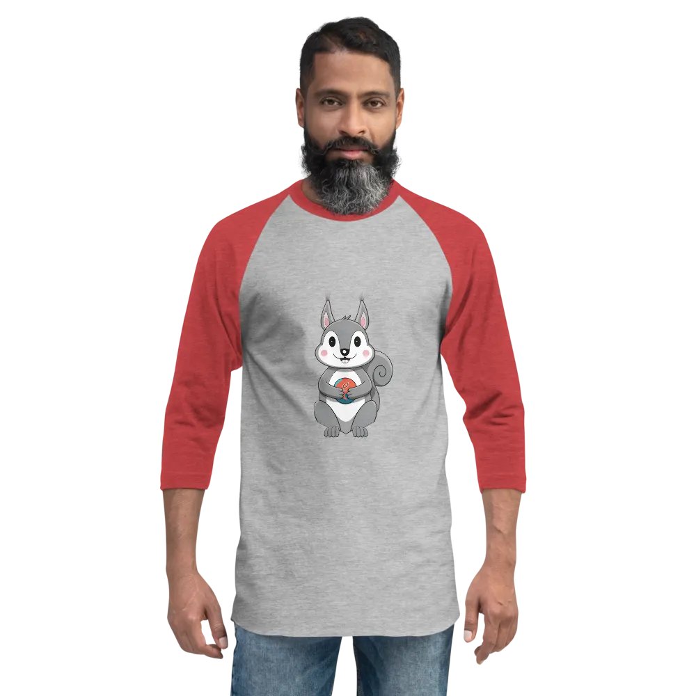 Cute Squirrel Holding Cosmic Orb Raglan Tee product image (2)