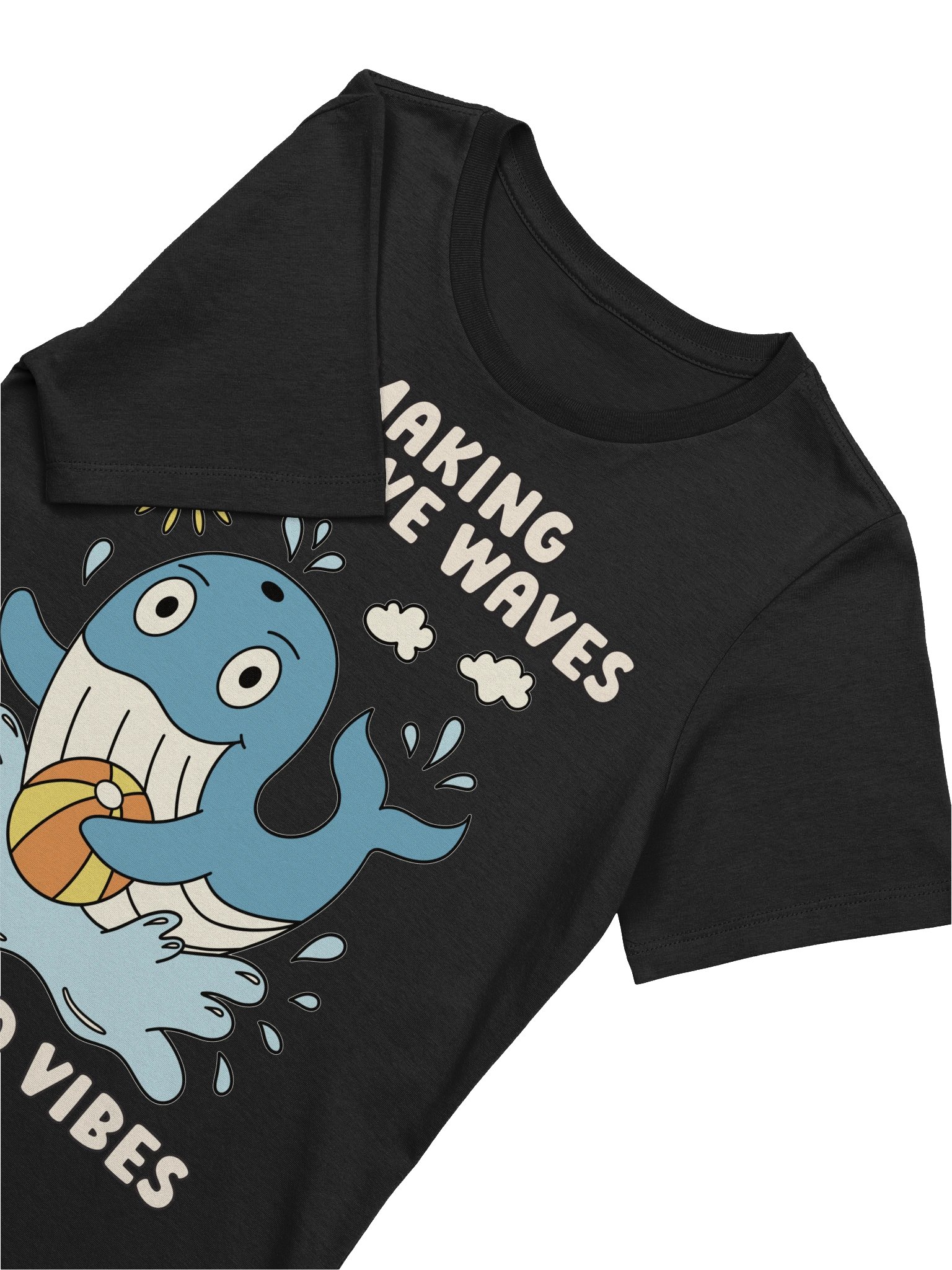 Making Massive Waves of Good Vibes Cute Silly Funny Whale Women's Relaxed-fit T-shirt product image (2)