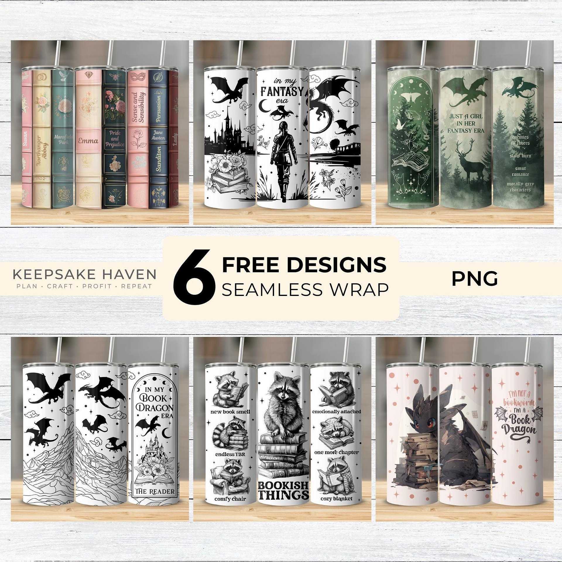 Dark Romance Skull Roses Vintage Smutty Book Lover Tropes 20oz Tumbler Full Wrap PNG, Seamless Sublimation Design, Digital Download product image (7)
