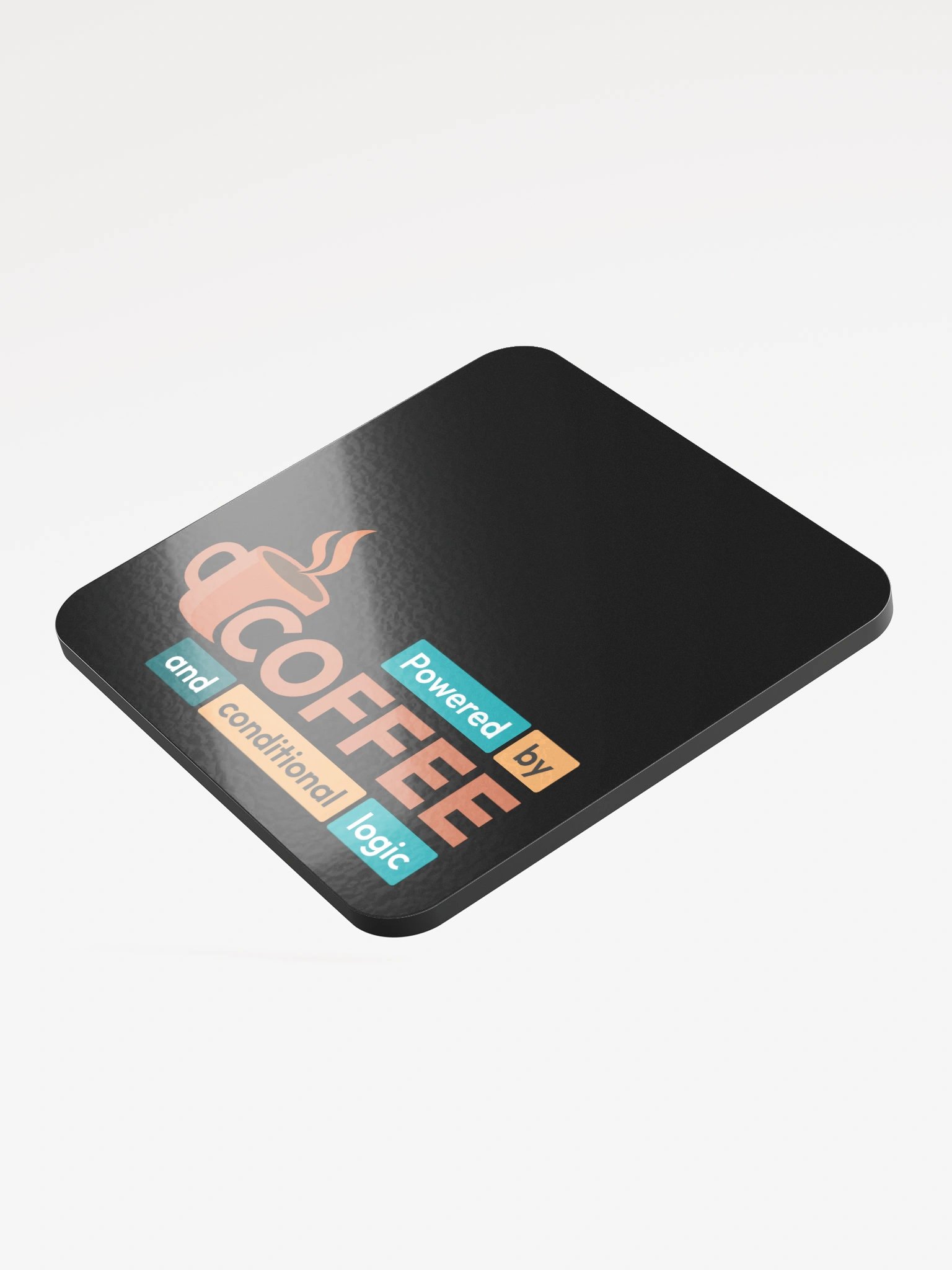 Powered by Coffee Dark Coaster product image (3)