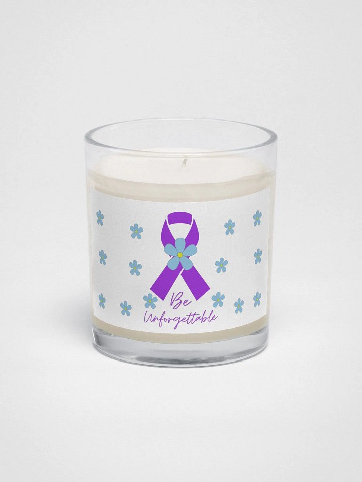 Alzheimers Awareness Soy Wax Candle In A Clear Glass Jar product image (1)