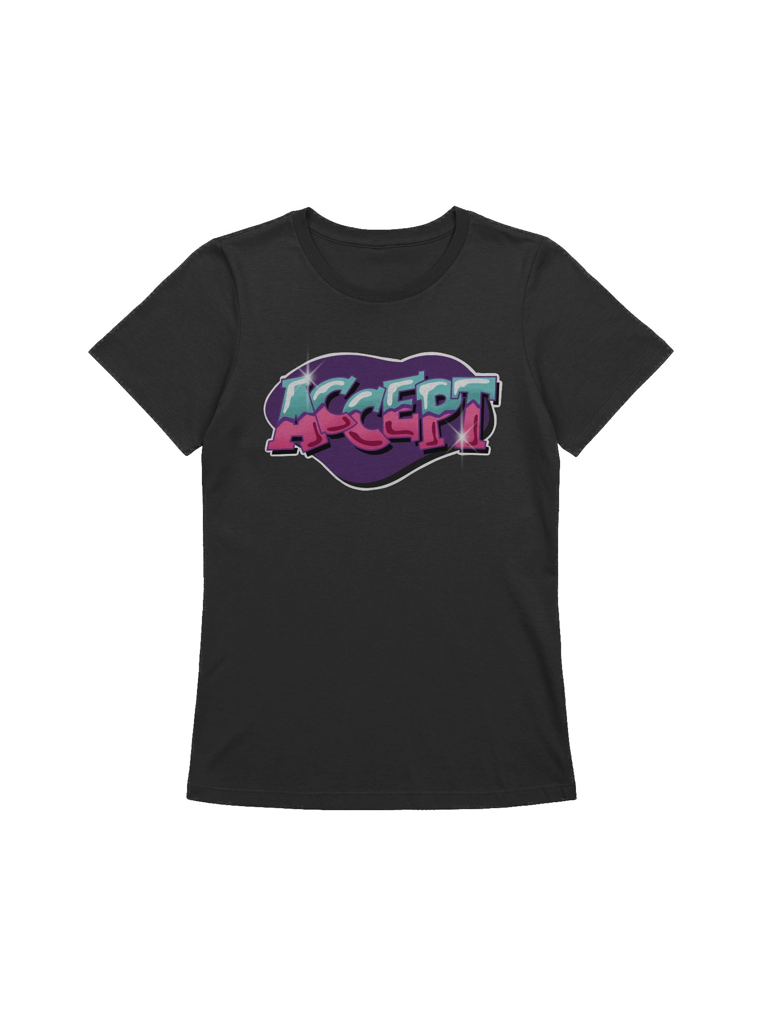 "ACCEPT" - Kawaiifiti Style - Women's Relaxed-fit T-Shirt (Dark) product image (1)