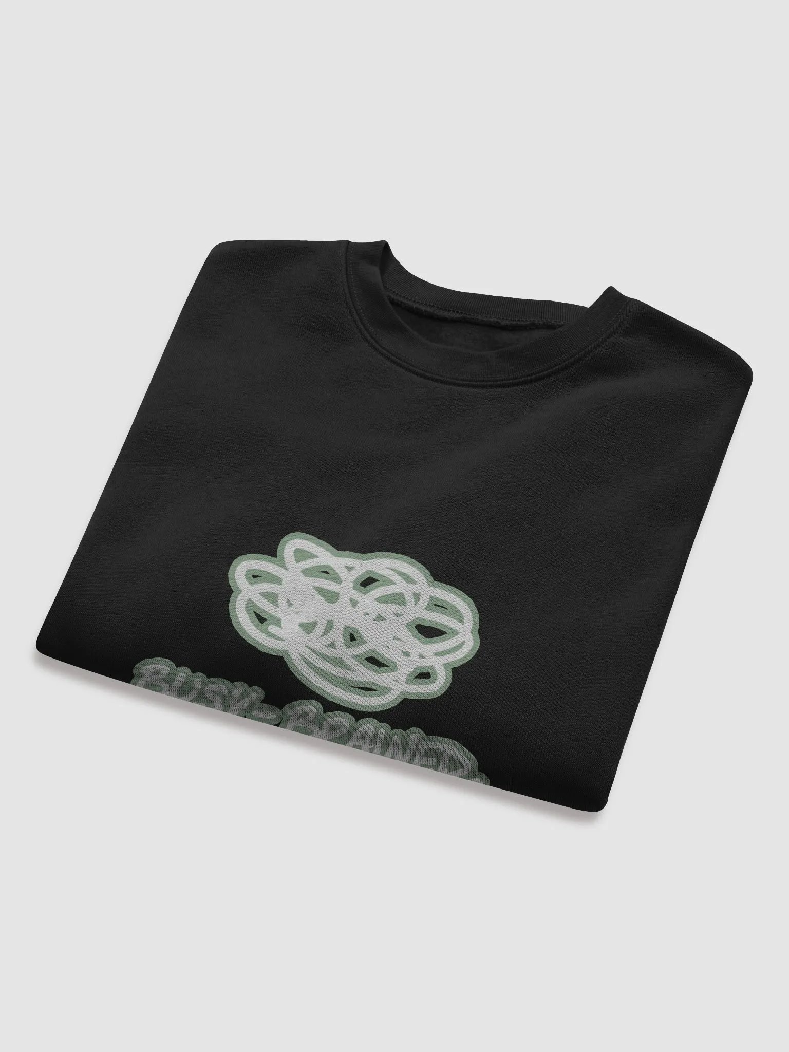 BUSY-BRAINED (lined design, #96B697) Women's Fleece Crop Sweatshirt product image (8)