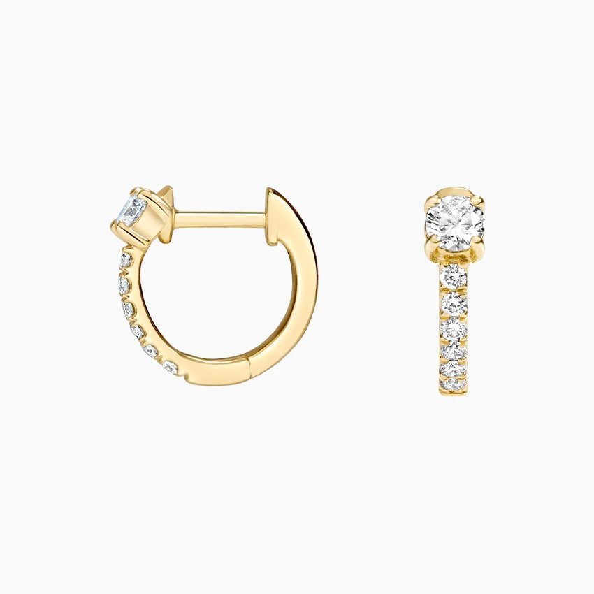 Taylor Lab Diamond Huggie Earrings in 925 Sterling Silver product image (5)