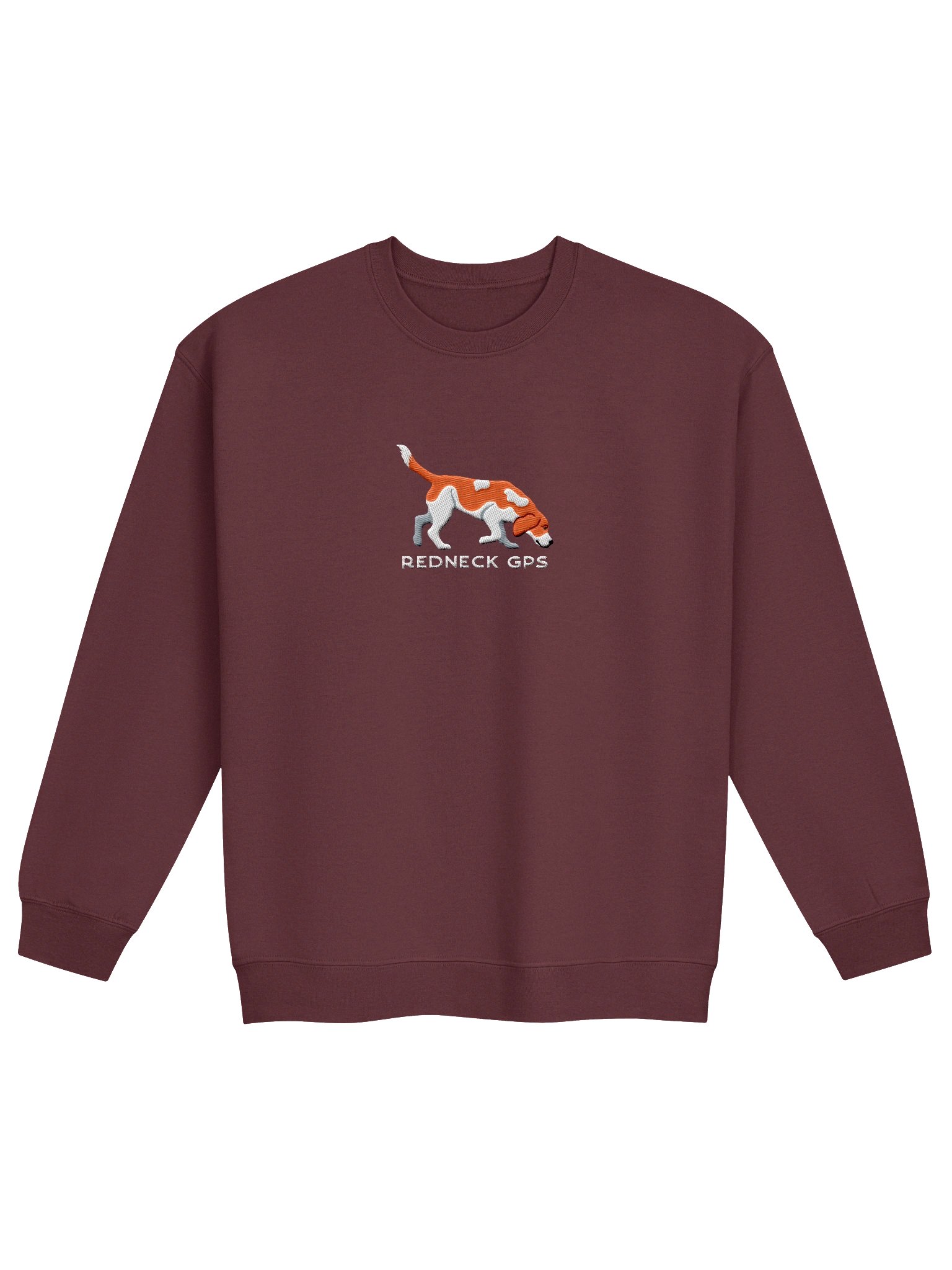 Redneck GPS Sweatshirt (Embroidered) of a Beagle(Red) product image (4)