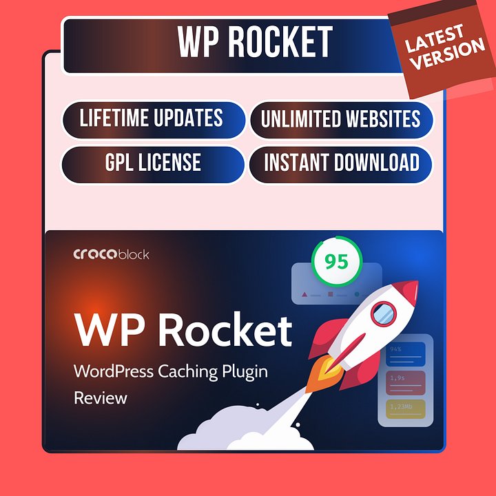 WP Rocket – WordPress Cache & Performance Optimization Plugin | GPL License | Unlimited Websites | Lifetime Updates | Instant Download product image (1)