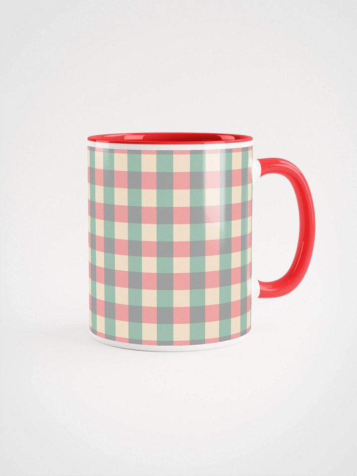 Checkerboard Cottagecore Ceramic Mug with Color Inside product image (1)