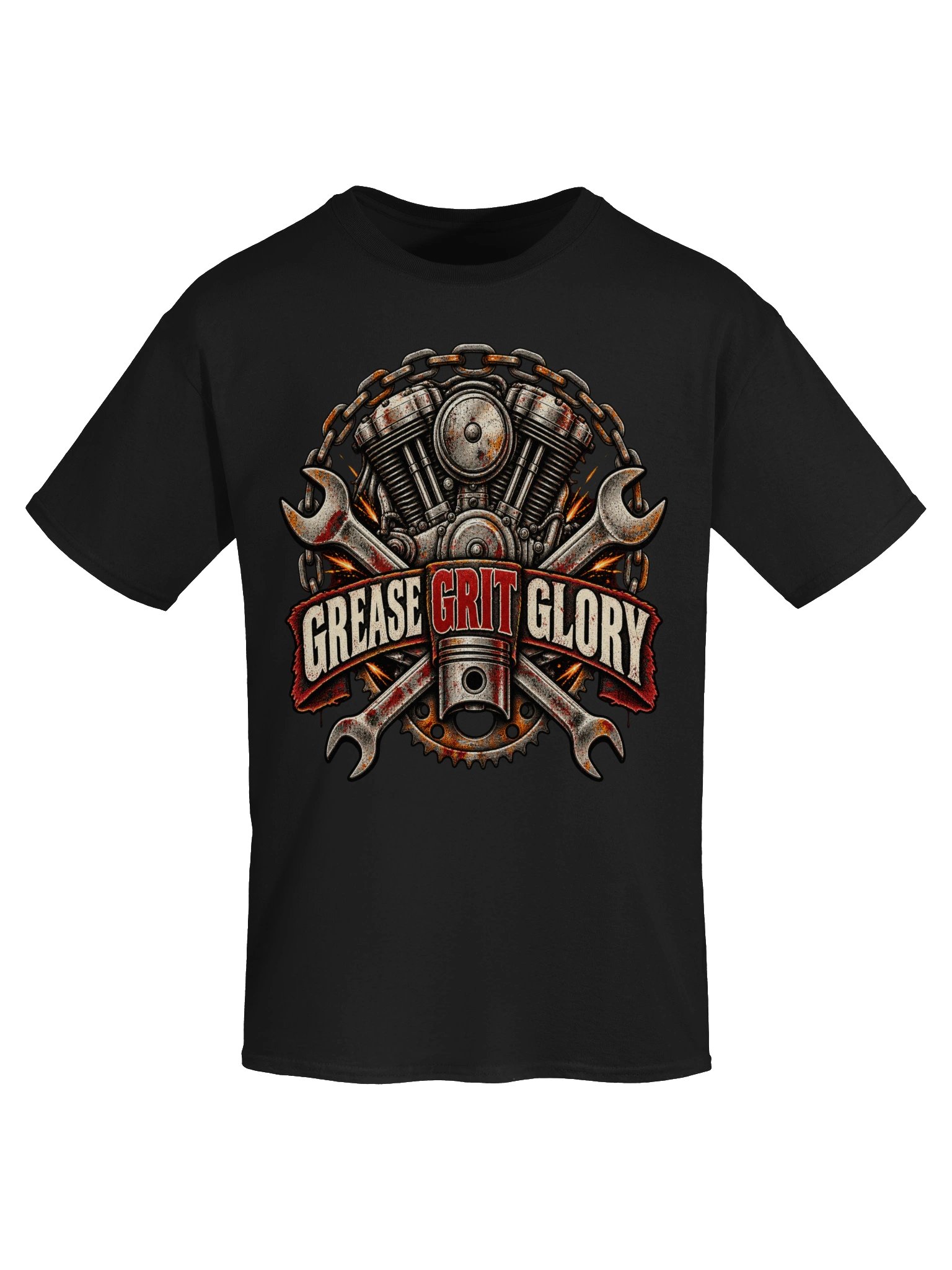 Grease Grit Glory Motorcycle Mechanic T-Shirt product image (5)
