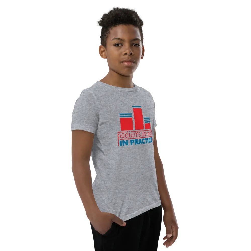 Podiums Are Won In Practice Kids Tee: Orange & Blue product image (8)
