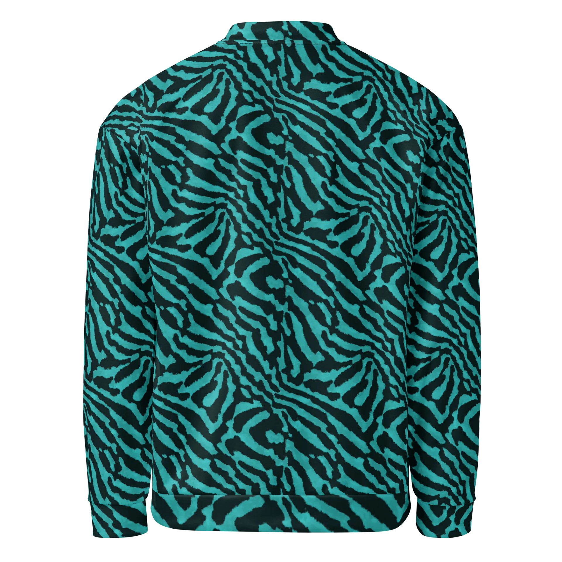 Teal Zebra Bomber Jacket product image (2)