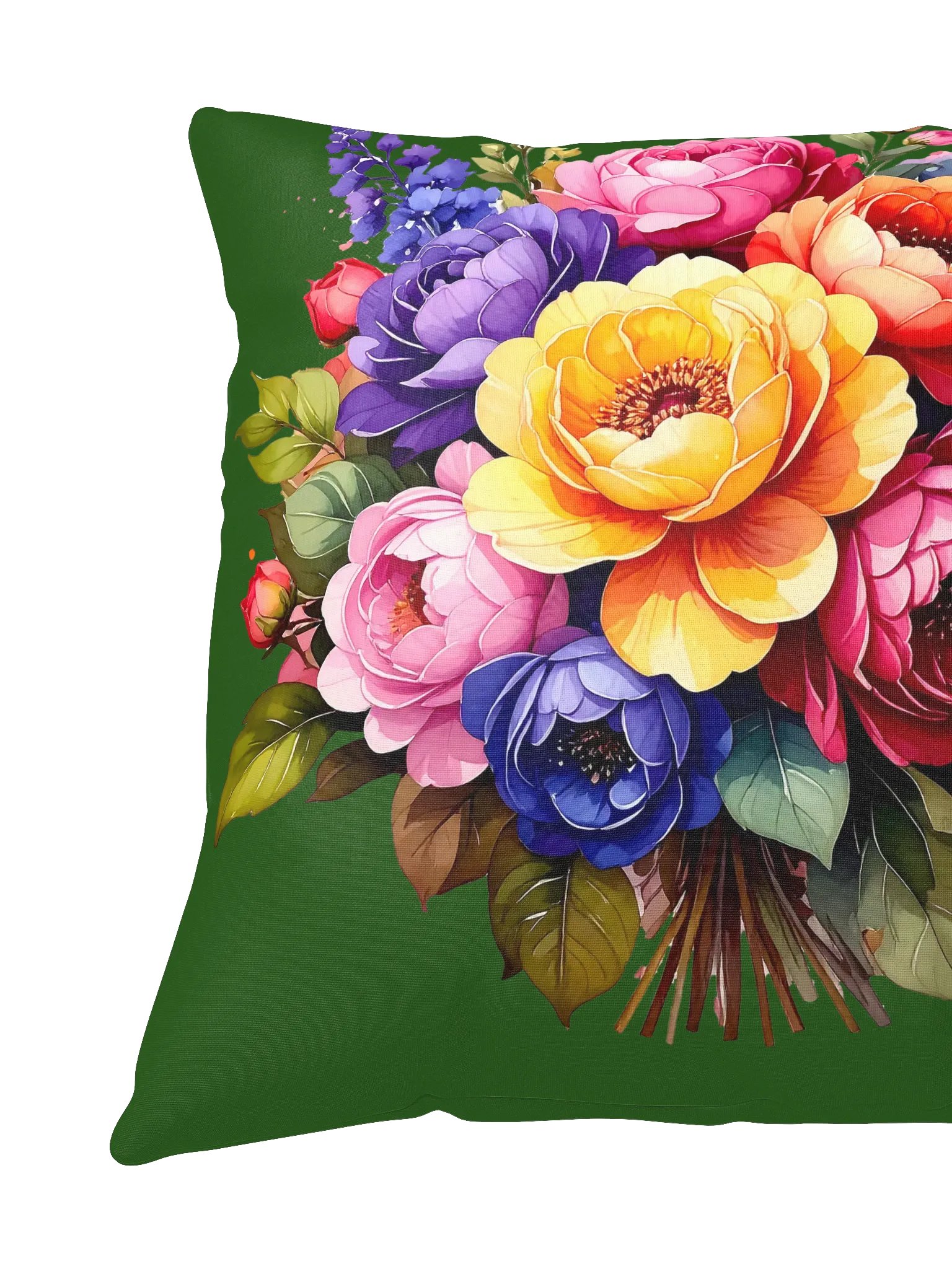 Columbia Road Market Floral All-Over Print Pillow (Green) product image (4)