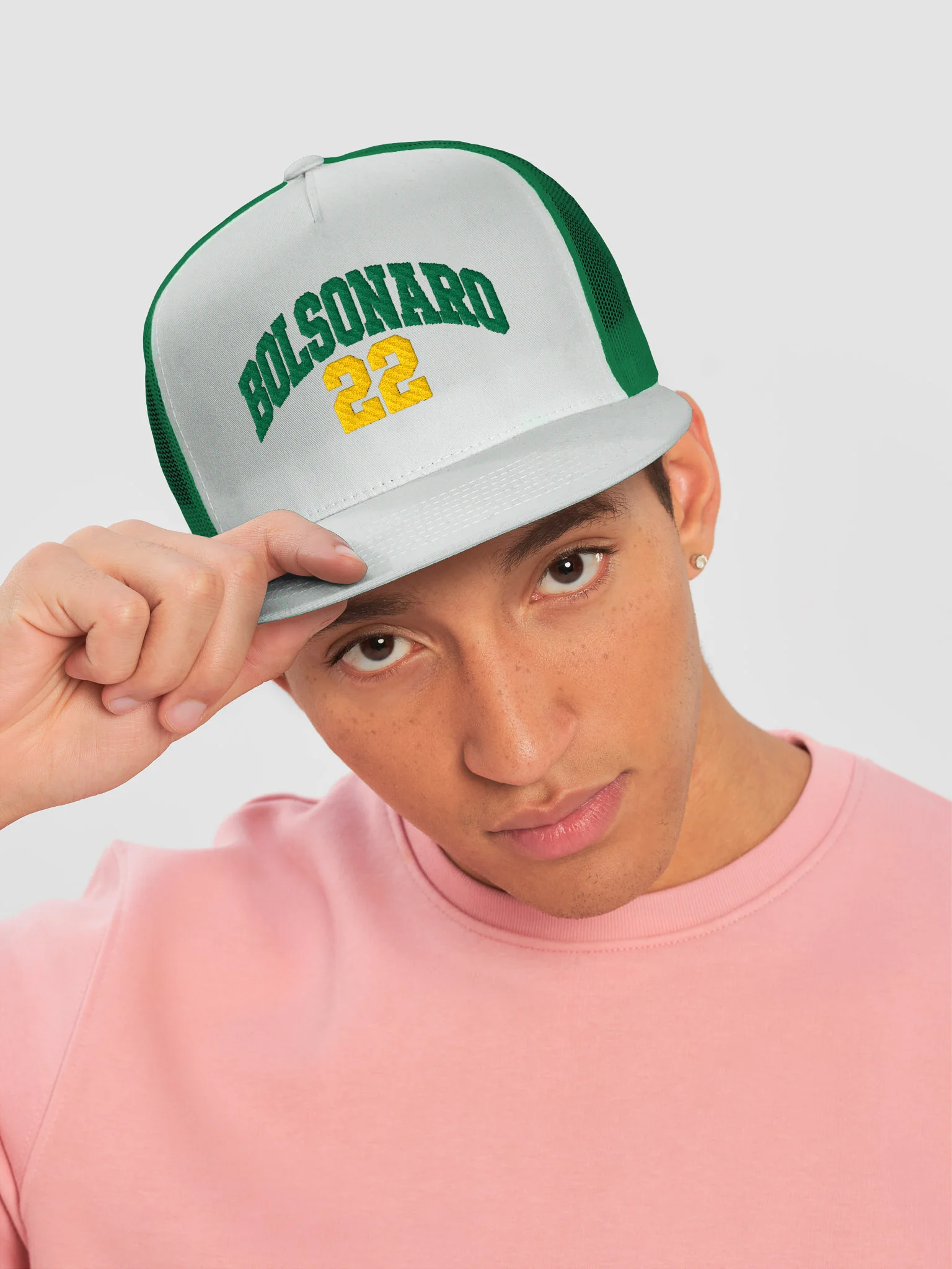 Bolsonaro 22 Embroidered Trucker Hat product image (39)