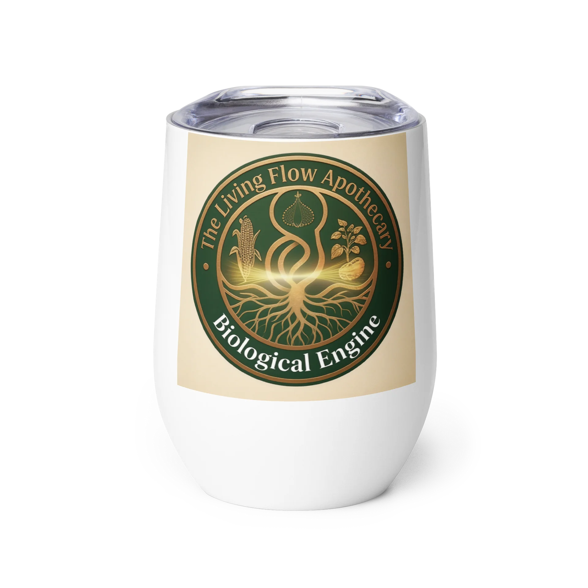 The Living Flow Apothecary Logo Wine Tumbler product image (1)