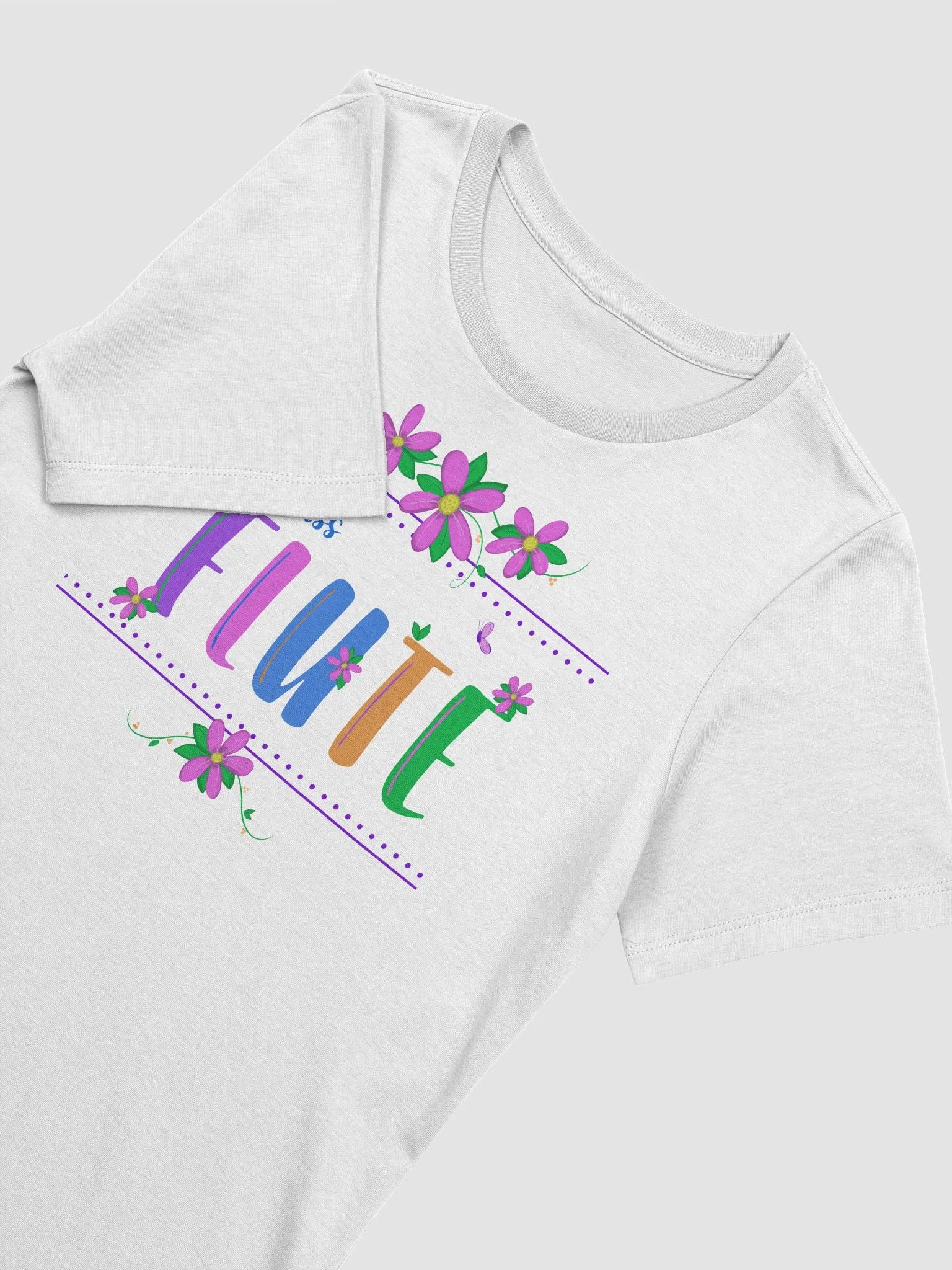 Relaxed Fit - Floral Flute Women's T-Shirt - Blue Bass Letters product image (3)