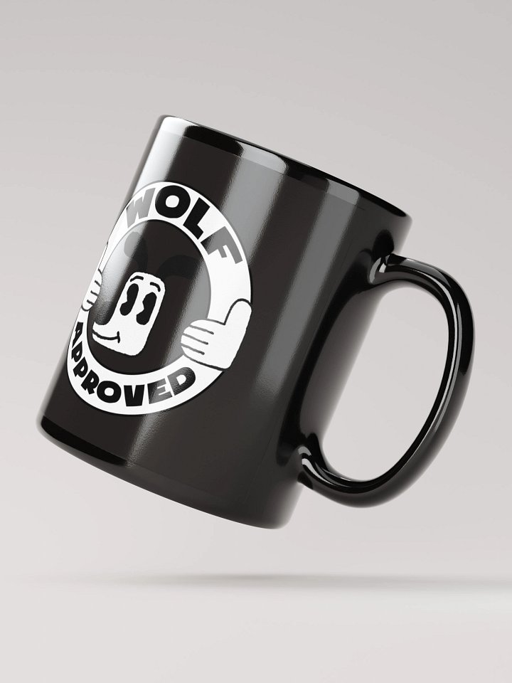 Wolf Approved Black Glossy Mug product image (2)