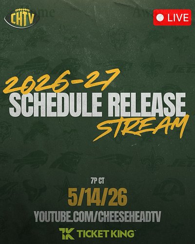 We’ll be breaking down the only schedule that matters Thursday night, live on our YouTube channel. See you there, Packers fan...