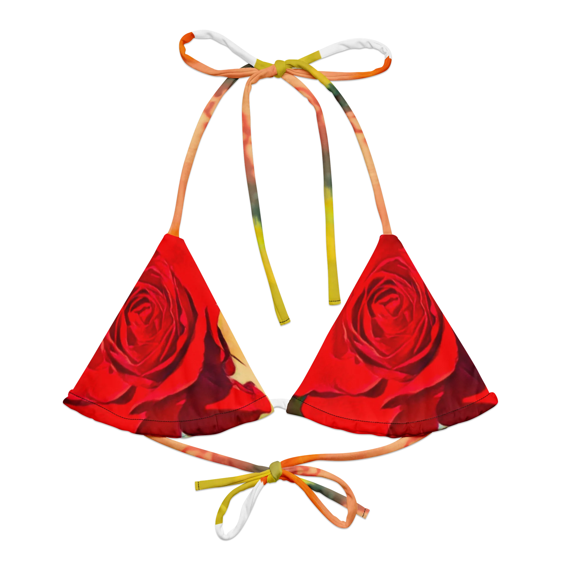 Painterly Rose String Bikini Top product image (1)