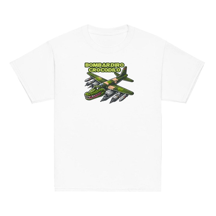 Cartoon Bombardiro Crocodilo Plane – Youth Tee product image (2)