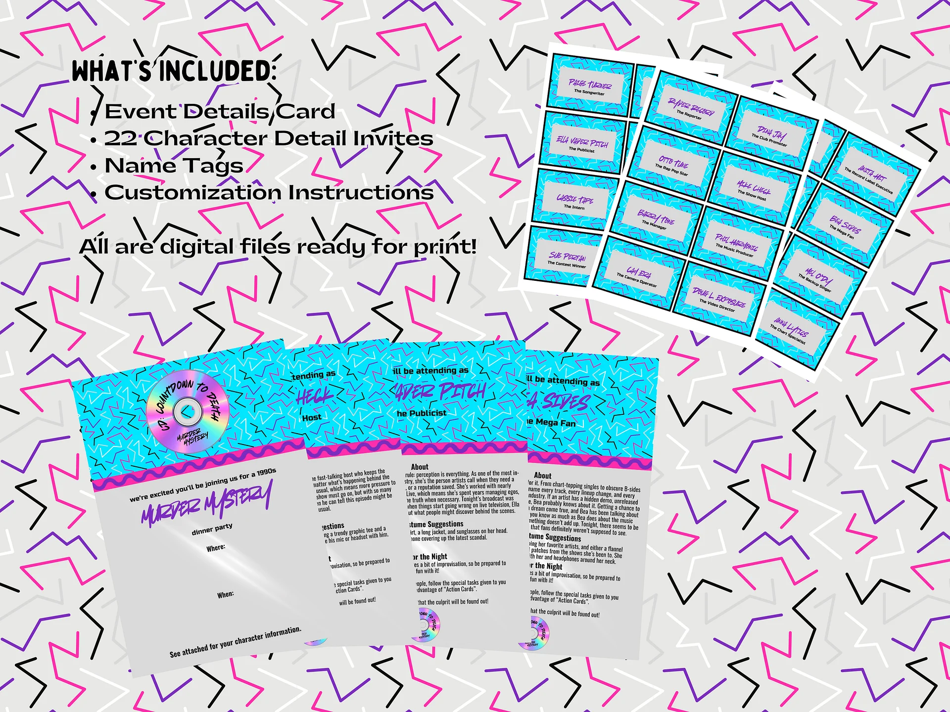 CD: Countdown to Death – A 1990s Music TV Murder Mystery - Invitations Add-On product image (2)
