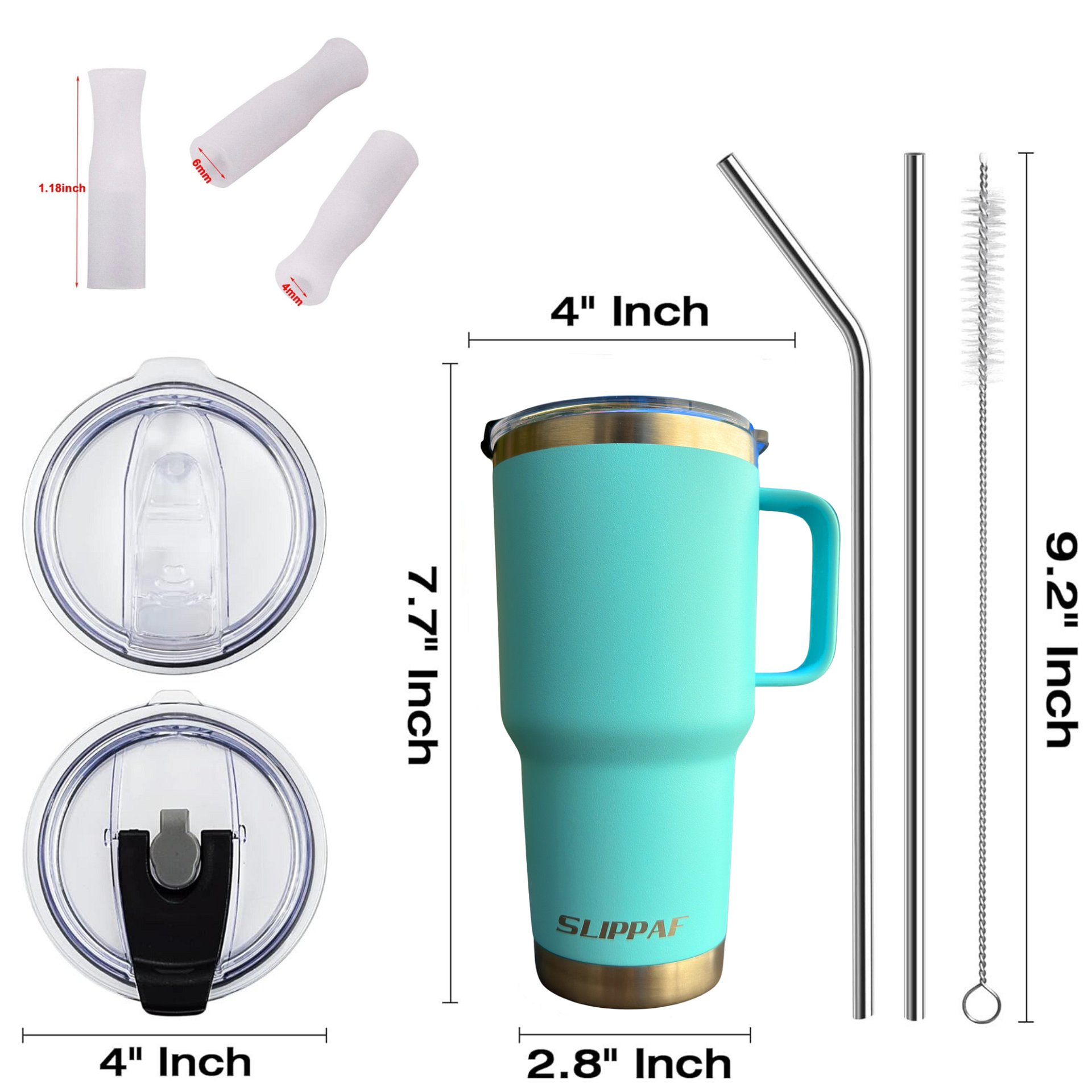 2 pack Tumbler 20 + 30 Oz With Handle, Lid and Straw (Blue) product image (7)