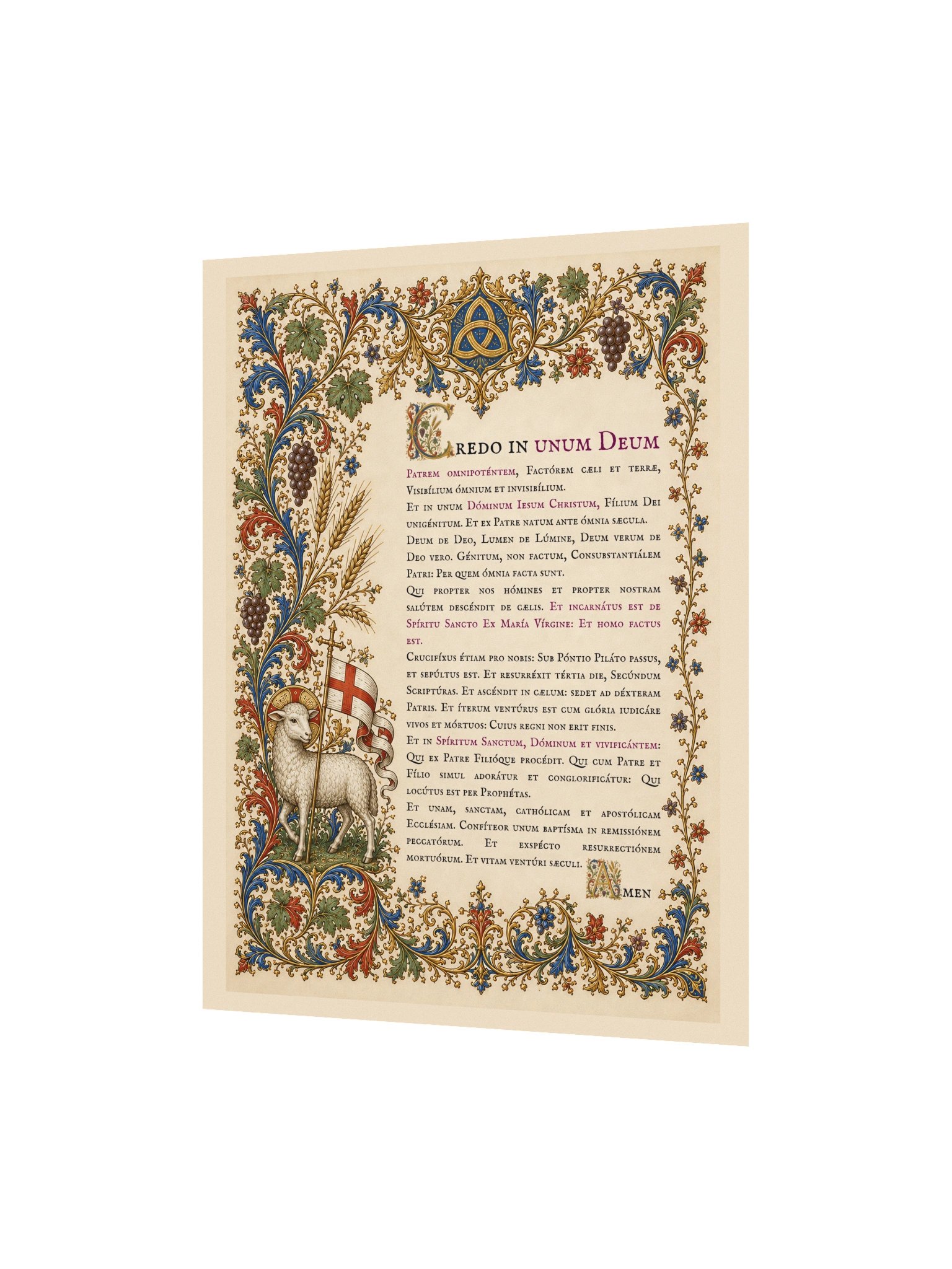 Credo in unum Deum: Illuminated Latin Nicene Creed – Fine Art Poster product image (2)