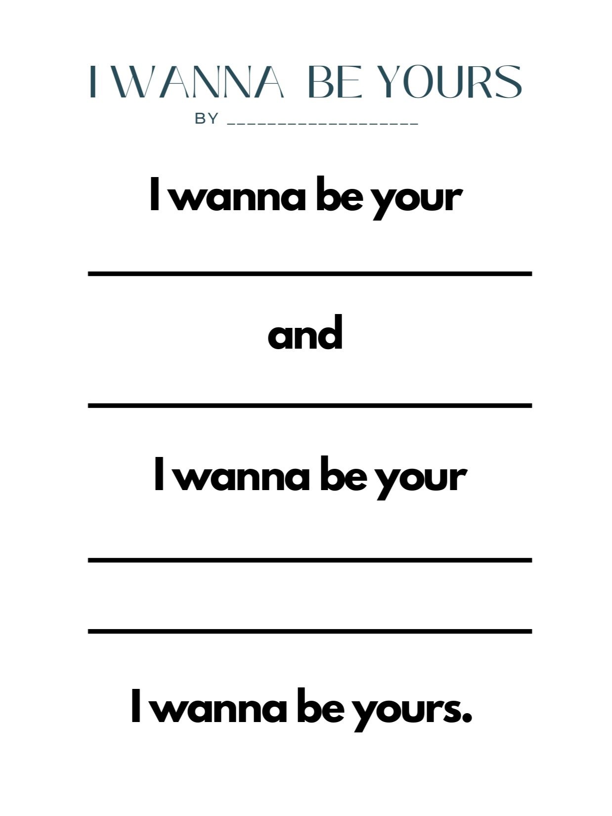 I WANNA BE YOURS product image (3)