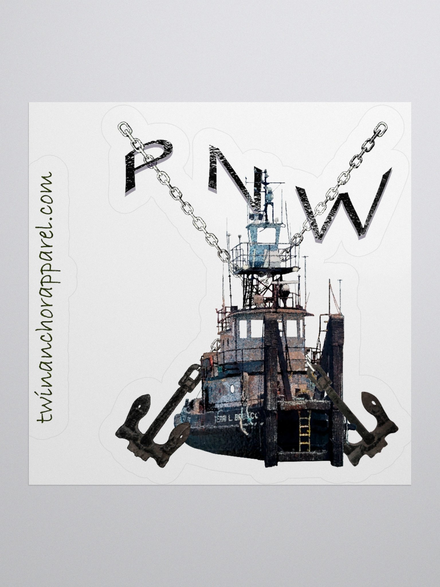 X Ancher Chain PNW - Terri L. Brusco Kiss Cut Stickers product image (1)