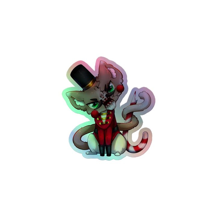 Santa Claws Curse | Cursed Nutcracker Cat (Holographic Edition Sticker) product image (1)
