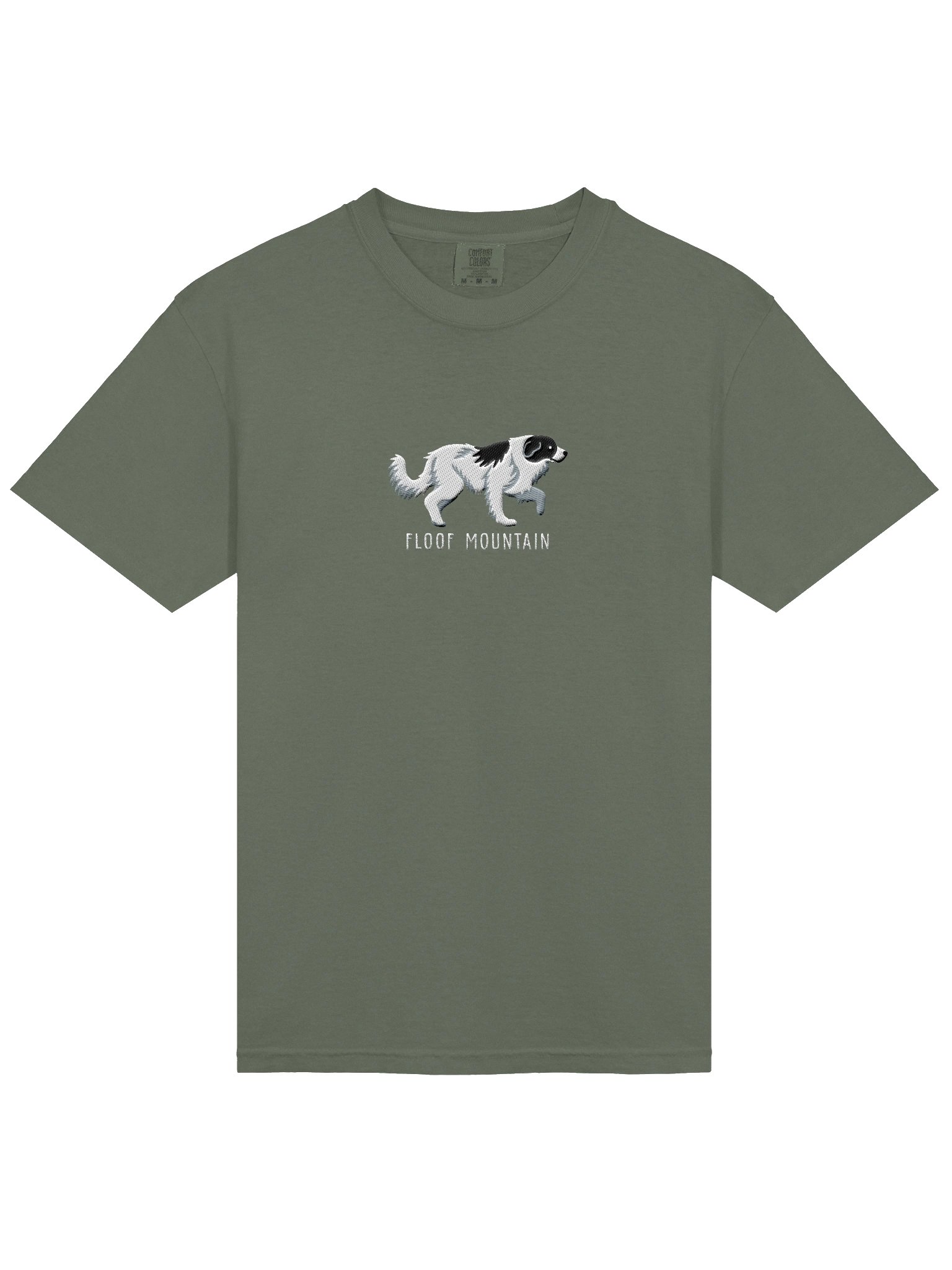 Floof Mountain T-Shirt(Embroidered) of a Great Pyrenees(Black & White) product image (6)