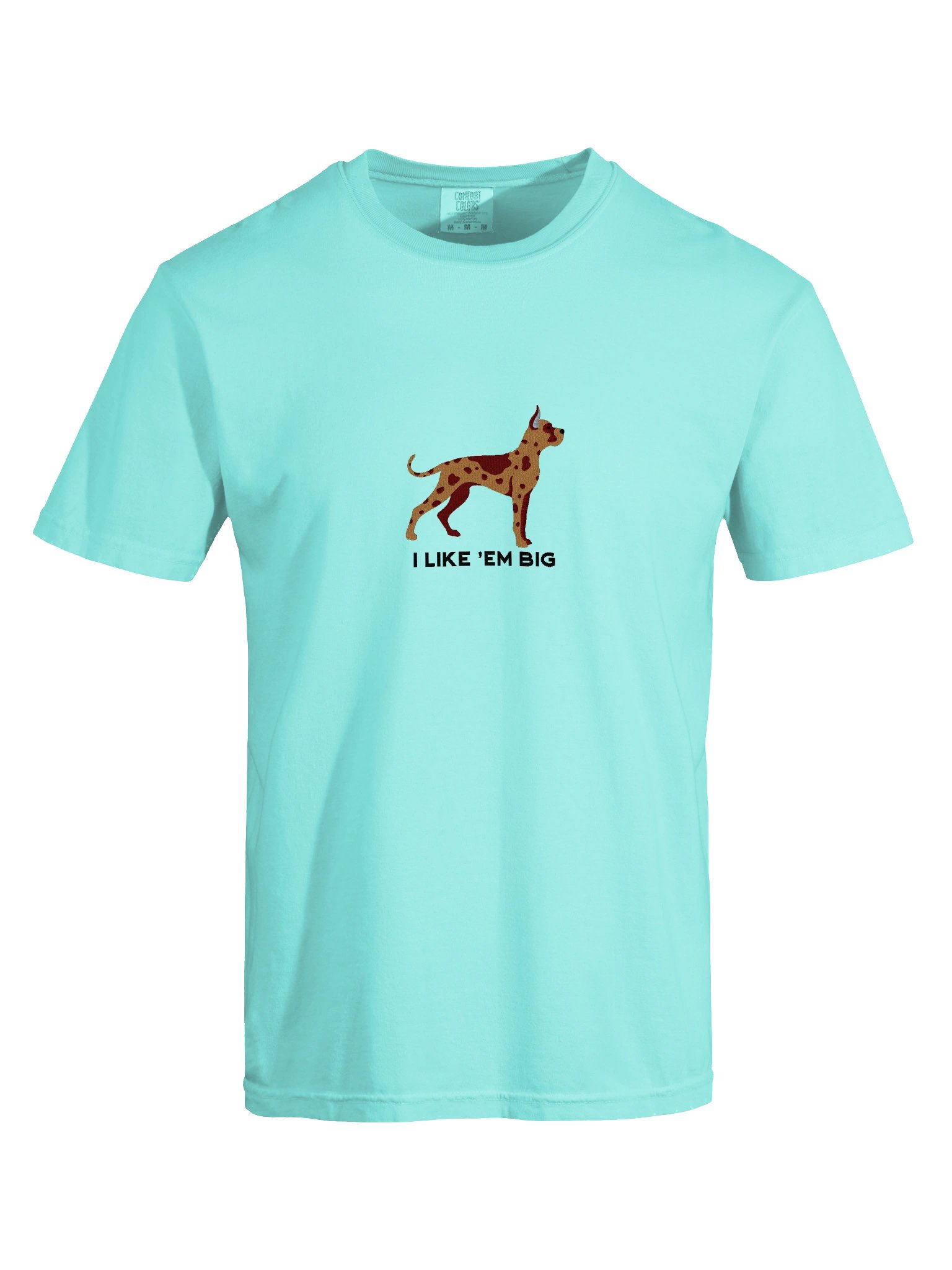 I Like 'Em Big T-Shirt(Embroidered) of a Great Dane(Chocolate Merle, Cropped Ears) product image (8)
