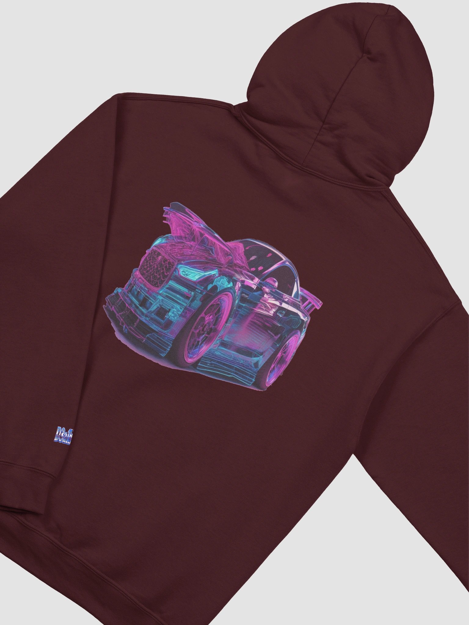 D3a1hXSaga – Neon Reaper Drift Classic Hoodie - Maroon Edition product image (4)