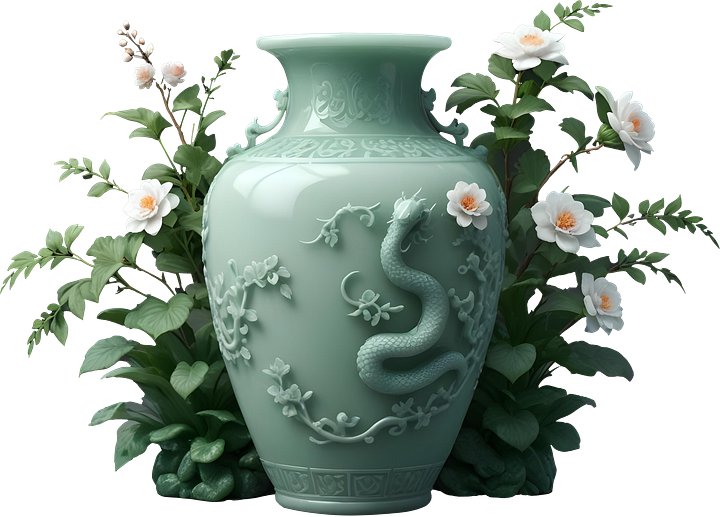 Celadon Jade Vase – Year of the Snake PNG product image (1)