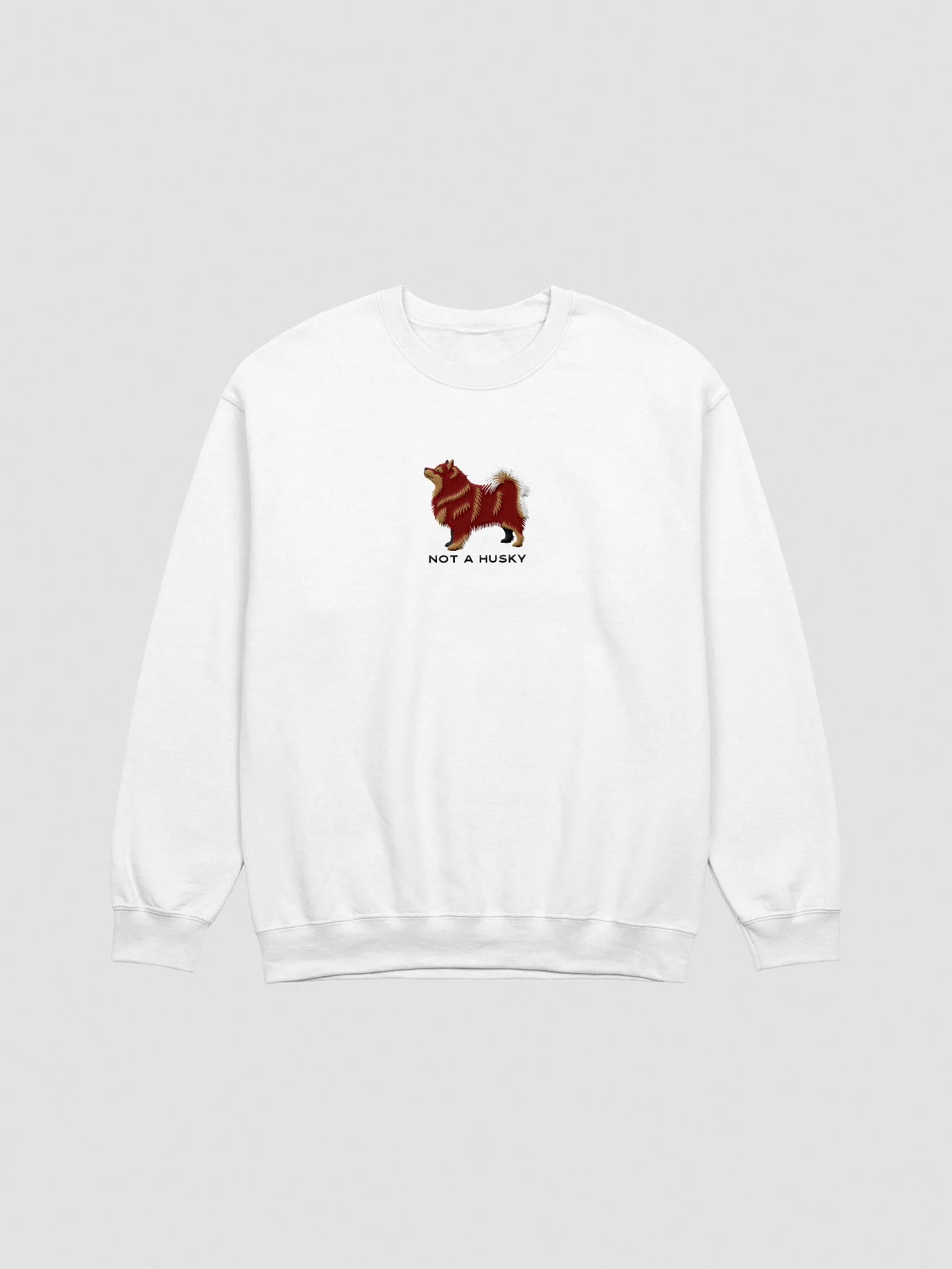 Not a Husky Sweatshirt (Embroidered) of a Finnish Lapphund(Red & Tan) product image (3)