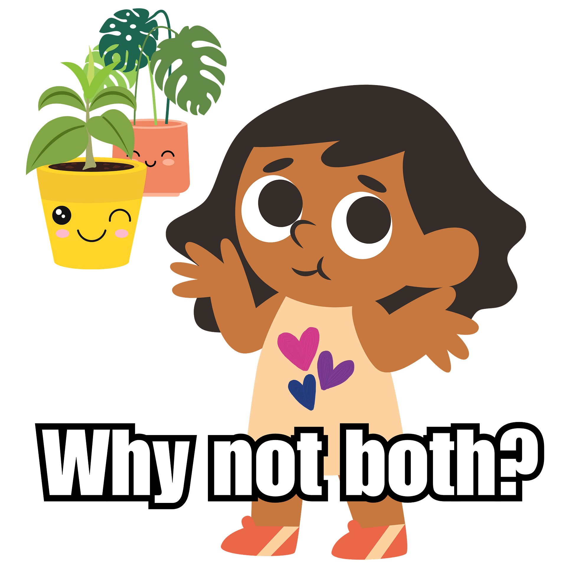 Why Not Both Bisexual Pride Sticker (3" x 3") product image (2)