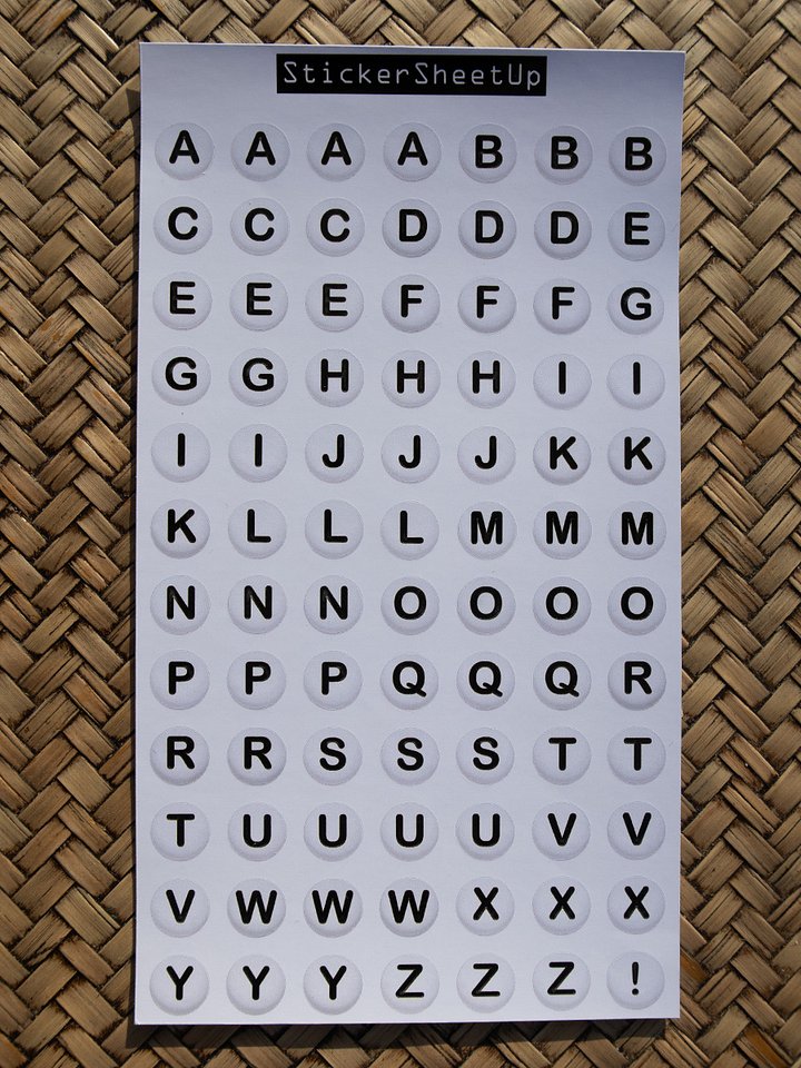 Alphabet Letter Beads Sticker Sheet 001 product image (1)