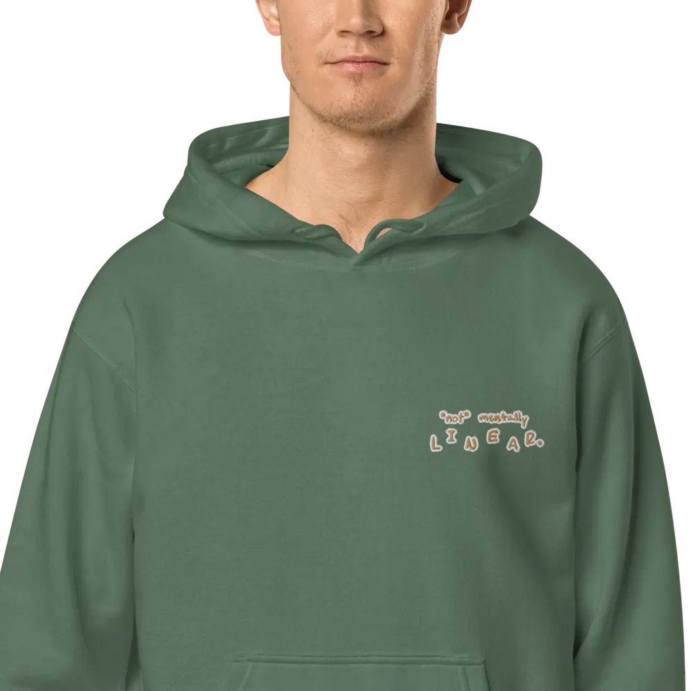 *not* mentally linear (L.C. brown bubble design) embroidered pigment hoodie product image (1)
