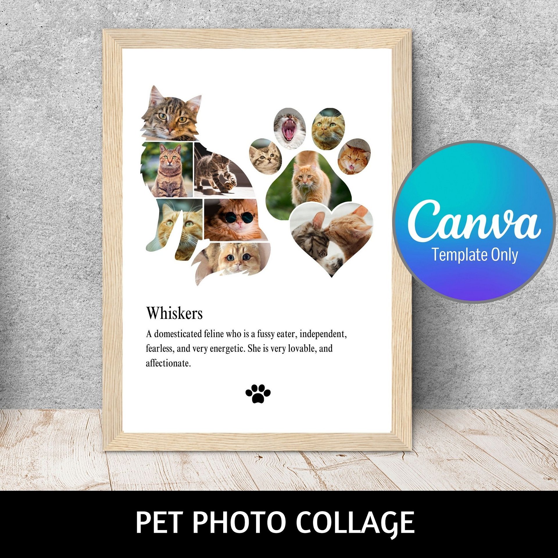 Cat Memorial Photo Collage Canva Template product image (1)