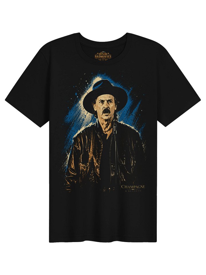 Champagne and Bullets — John De Hart Cult Movie T-Shirt product image (1)
