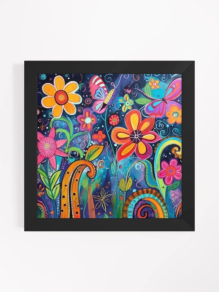 Colorful Flowers and Butterflies Whimsical Wall Art product image (5)