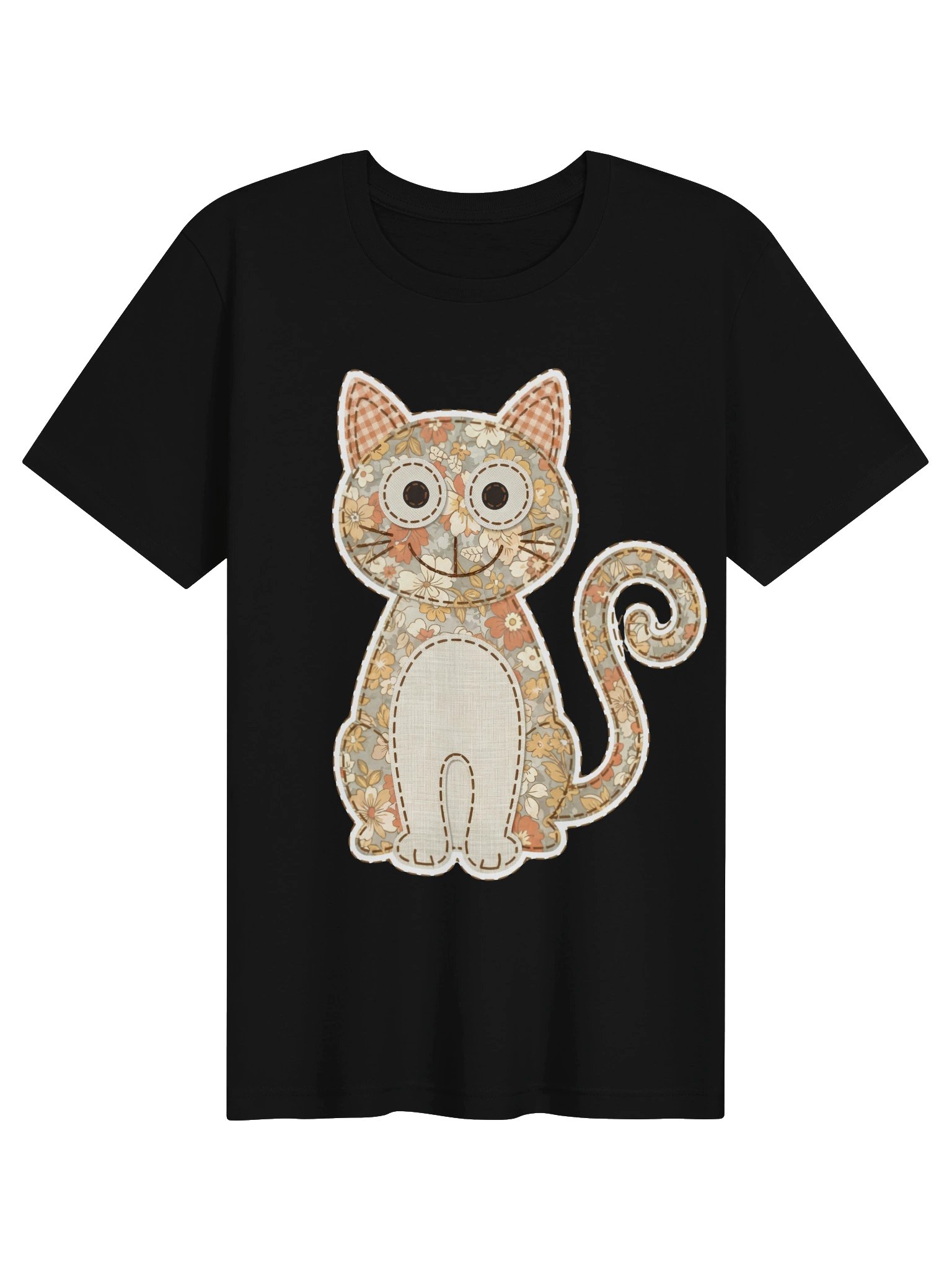 Cute Patchwork Cat T-Shirt product image (1)